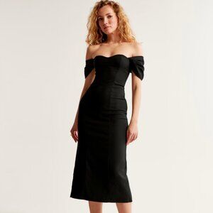 NWT Abercrombie Off-The-Shoulder Semi Formal Dress